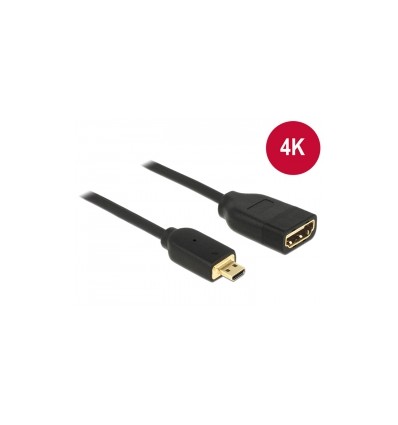 Delock Cable High Speed HDMI with Ethernet – HDMI Micro-D male - HDMI-A female 3D 4K 20 cm