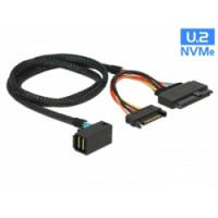 Delock Cable SFF-8643 male angled - U.2 SFF-8639 male + SATA power connector 75 cm