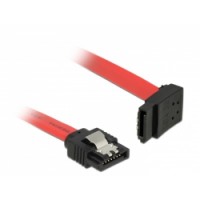 Delock Cable SATA 6 Gb/s male straight - SATA male upwards angled 10 cm red metal