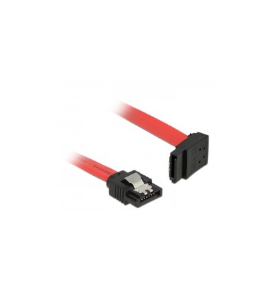 Delock Cable SATA 6 Gb/s male straight - SATA male upwards angled 10 cm red metal