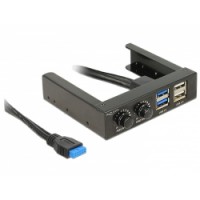 Delock 3.5″ Front Panel - 2 x USB 3.0 + 2 x USB 2.0 and fan control