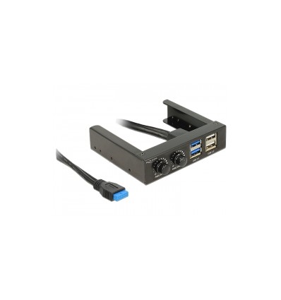 Delock 3.5″ Front Panel - 2 x USB 3.0 + 2 x USB 2.0 and fan control