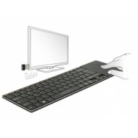 Delock Wireless Keyboard for Smart TV and Windows PC with Touchpad 6 mm flat