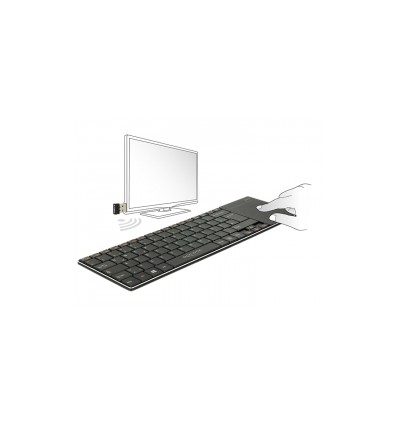Delock Wireless Keyboard for Smart TV and Windows PC with Touchpad 6 mm flat