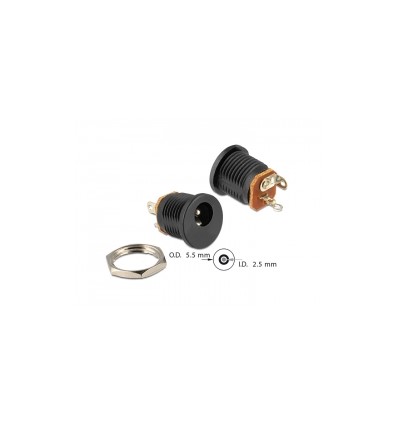 Delock Installation socket DC 2.5 x 5.5 mm