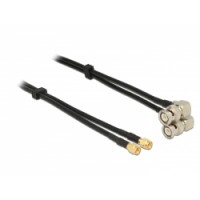 Delock Antenna Cable SMA plug - BNC plug 90° Twin Cable RG-58 A/U 1 m