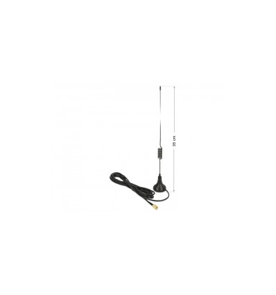 Delock ISM 169 MHz Antenna RP-SMA male 0 dBi omnidirectional with magnetic base fixed black