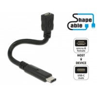Delock Cable USB 2.0 Micro-B female - USB 2.0 Type-C™ male ShapeCable 0.50 m