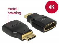 Delock Adapter High Speed HDMI with Ethernet â HDMI Mini-C male HDMI-A female 4K black