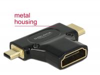 Delock Adapter High Speed HDMI with Ethernet â HDMI-A female HDMI Mini-C male + Micro-D male black