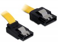 Delock Cable SATA 6 Gbs male straight SATA male upwards angled 20 cm yellow metal