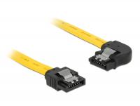 Delock Cable SATA 6 Gbs male straight SATA male left angled 20 cm yellow metal