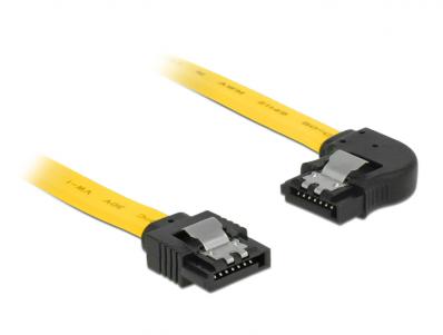 Delock Cable SATA 6 Gbs male straight SATA male left angled 20 cm yellow metal