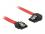 Delock Cable SATA 6 Gbs male straight SATA male left angled 30 cm red metal