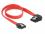 Delock Cable SATA 6 Gbs male straight SATA male left angled 30 cm red metal