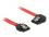 Delock Cable SATA 6 Gbs male straight SATA male left angled 50 cm red metal