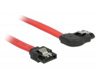 Delock Cable SATA 6 Gbs male straight SATA male right angled 10 cm red metal