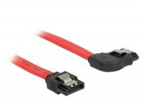 Delock Cable SATA 6 Gbs male straight SATA male right angled 50 cm red metal