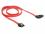 Delock Cable SATA 6 Gbs male straight SATA male right angled 70 cm red metal