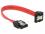 Delock Cable SATA 6 Gbs male straight SATA male downwards angled 10 cm red metal