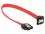 Delock Cable SATA 6 Gbs male straight SATA male downwards angled 20 cm red metal