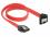 Delock Cable SATA 6 Gbs male straight SATA male downwards angled 30 cm red metal