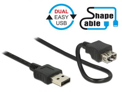 Delock Cable EASY-USB 2.0 Type-A male EASY-USB 2.0 Type-A female ShapeCable 0.5 m