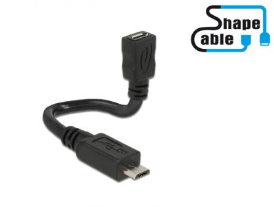 Cable USB 2.0 Micro-B male USB 2.0 Micro-B female OTG ShapeCable 0.15 m