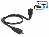Cable USB 2.0 Micro-B male USB 2.0 Micro-B female OTG ShapeCable 0.50 m