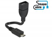 Cable USB 2.0 Micro-B male USB 2.0 Type-A female OTG ShapeCable 0.15 m