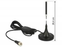 Delock DAB+ Antenna F Plug 21 dBi active omnidirectional with magnetical stand fix black