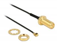 Antenna Cable RP-SMA jack bulkhead MHF U.FL-LP-068 compatible plug 100 mm thread length 10 mm