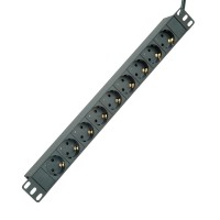 PDU 19" skapjiem, 9x socket, 45°, 16A, melns, 2.0 m