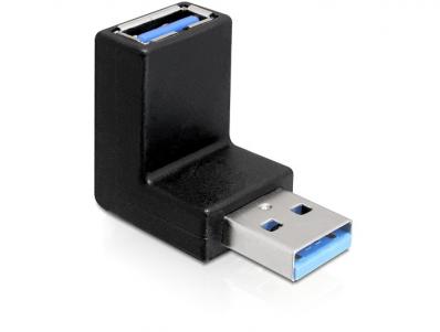 Delock Adapter USB 3.0 Type-A male Type-A female angled 90 vertical