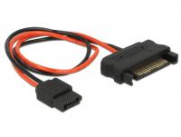 Cable Power SATA 15 pin plug Power Slim SATA 6 pin receptacle 20 cm