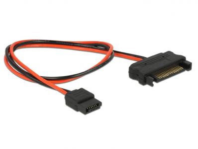 Cable Power SATA 15 pin plug Power Slim SATA 6 pin receptacle 30 cm