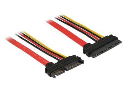 Extension cable SATA 6 Gbs 22 pin plug SATA 22 pin receptacle (5 V + 12 V) 100 cm