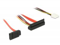 Cable SATA 6 Gbs 7 pin receptacle + Floppy 4 pin power receptacle (5 V + 12 V) SATA 22 pin receptacle downwards angled 30 cm
