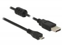 Delock Cable USB 2.0 Type-A male USB 2.0 Micro-B male 0.5 m black