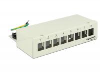 Delock Keystone Desktop Patch Panel 8 Port grey