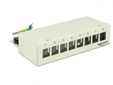 Delock Keystone Desktop Patch Panel 8 Port grey