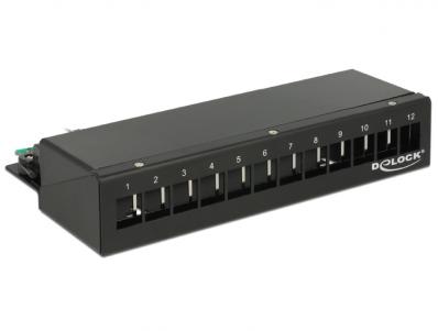 Delock Keystone Desktop Patch Panel 12 Port black