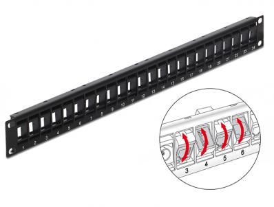 Delock 19 Keystone Patch Panel 24 Port rotatable black