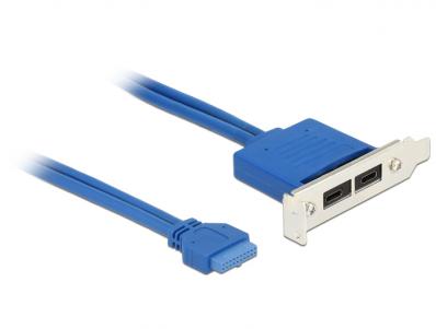 Slot bracket 1 x 19 pin USB 3.1 pin header female internal 2 x USB Type-Câ¢ female external Low Profile