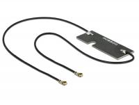 Delock Twin Antenna WLAN MHF IV HSC MXHP32 compatible plug 802.11 acahbgn 3 - 5 dBi 2 x 150 mm PCB internal self-adhesive
