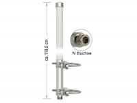 WLAN Antenna N Jack 802.11 bgn 12 dBi 118.5 cm omnidirectional fixed pole mount white outdoor