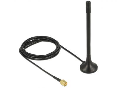 Antenna ISM 433 MHz SMA 2 dBi 2 m RG-174 omnidirectional fixed magnetic base black