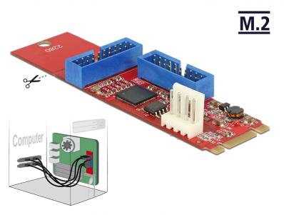 Converter M.2 Key B+M male 2 x USB 3.0 Pin Header