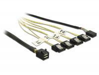 Cable Mini SAS HD SFF-8643 4 x SATA 7 pin Reverse + Sideband 0.5 m