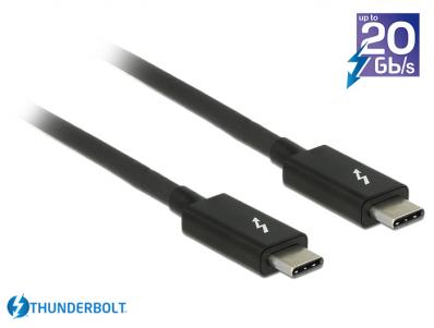 Thunderboltâ¢ 3 (20 Gbs) USB-Câ¢ cable male male passive 1.0 m 5 A black